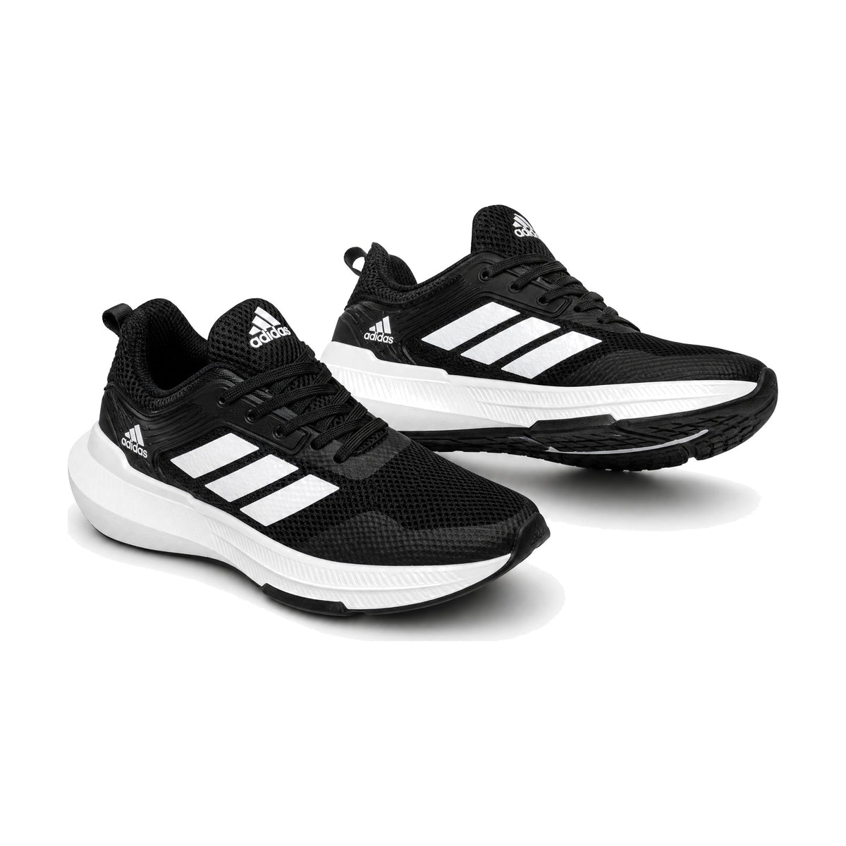 Adidas Bounce Negro Unisex color negro — par en vista 3D, fondo blanco