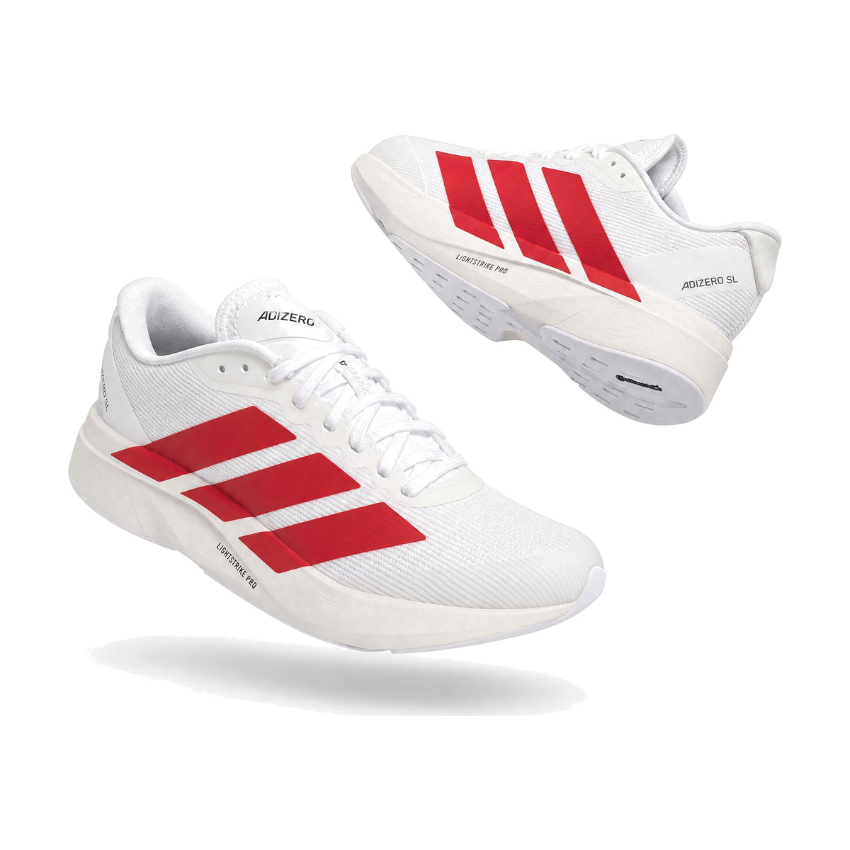 Adidas Zero MT color blanco rojo — par en vista 3D, fondo blanco