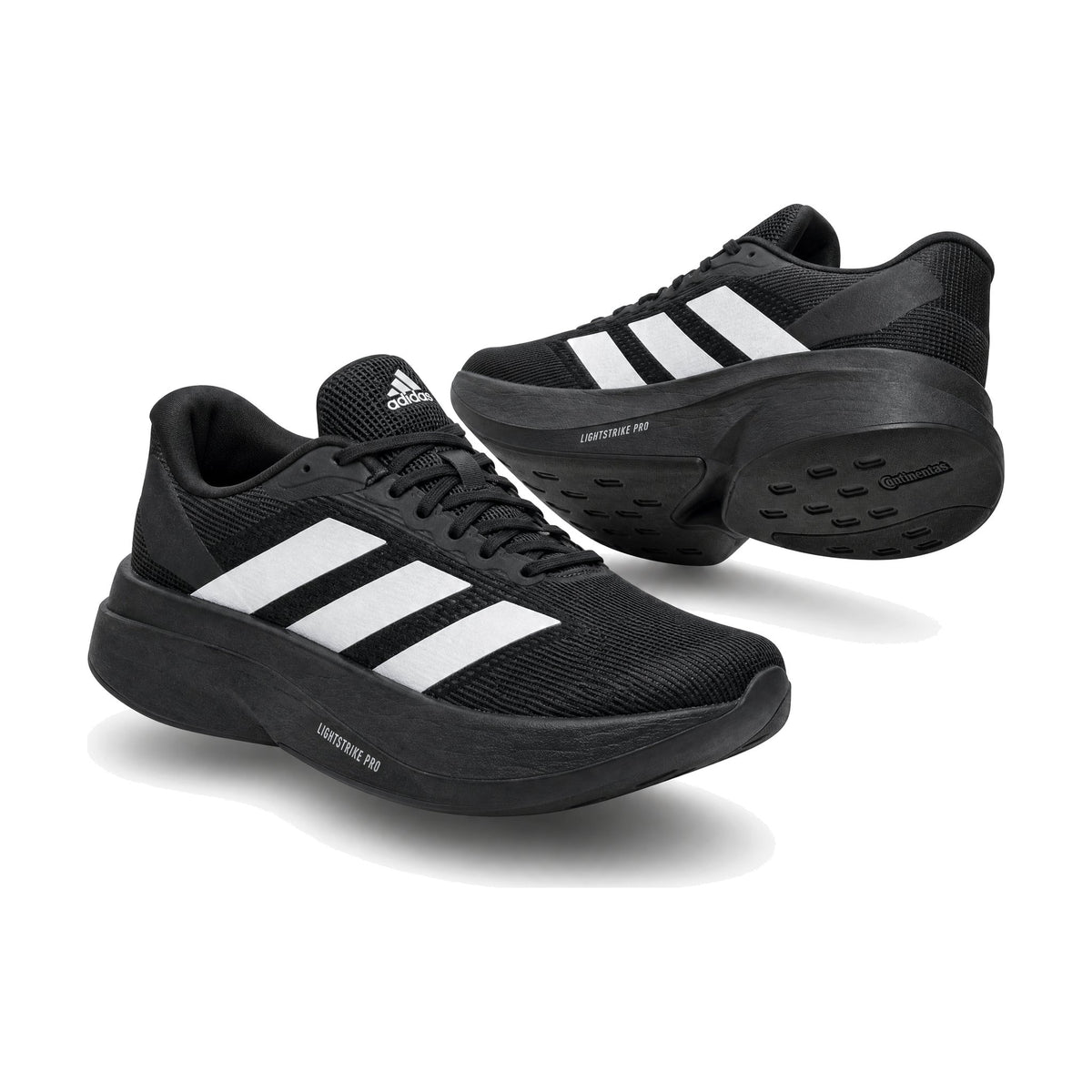 Adidas Zero MT color negro blanco suela negra — par en vista 3D, fondo blanco