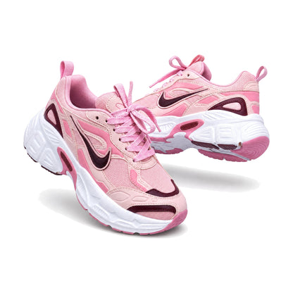 Nike V5 Dama color rosado — par en vista 3D, fondo blanco