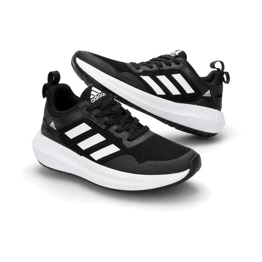 Adidas AN10 color negro blanco — par de tenis en vista 3D, fondo blanco